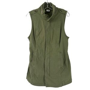 Cabi Explorer Green Zippered Utility Vest With Pockets Womens Size Small #5101